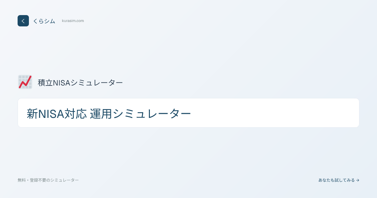 新NISAシミュレーター｜月3万→20年で1,233万円・年利3/5/7%早見表【2026】 | くらシム